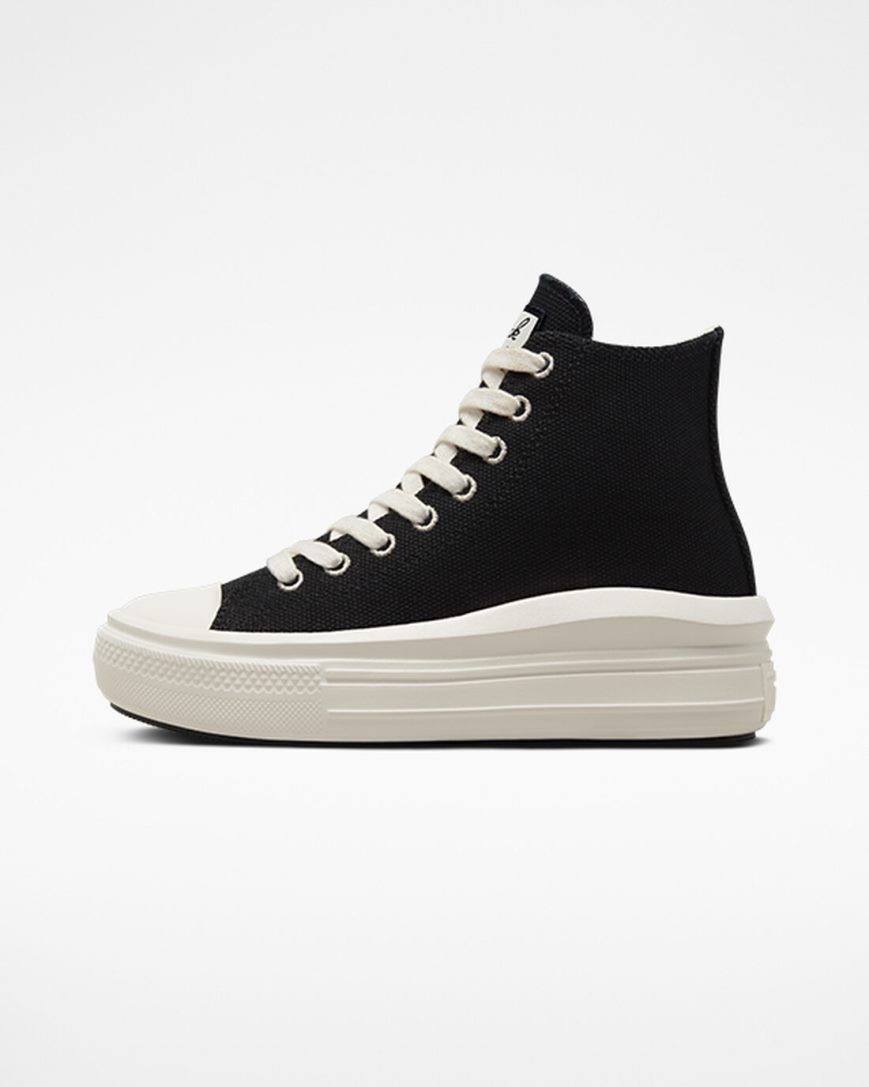 Pantofi Platforma Dama Converse Chuck Taylor All Star Move Oversized Patch Inalti Negrii Bej Albi | RO KYOWV742